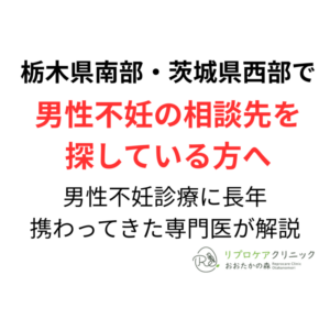 小山市・筑西市・古河市で男性不妊にお悩みの方へ|精液検査・DFI検査・精索静脈瘤にも対応のアイキャッチ画像